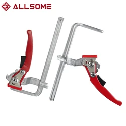 Allsome 2pcs Ratcheting Table Clamp, Quick Release Clamp For MFT and Guide Rail System, Bar Clamp