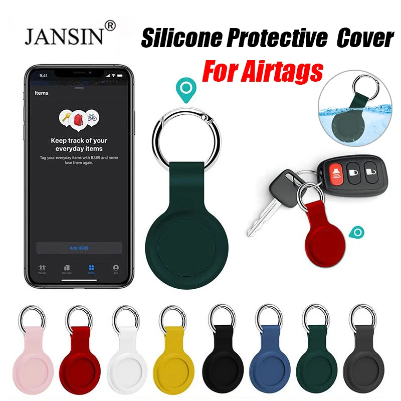 Cover For Apple AirTags Case Keychain Anti-Lost Anti-Scratch Luxury Soft Silicone Protective Shell Tracker Sleeve Accessories