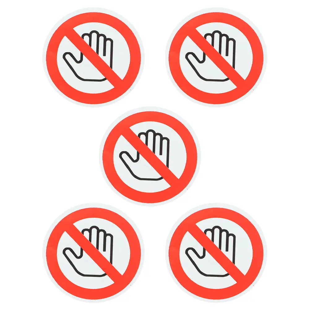 

Набор из 5 предупреждающих наклеек «Не прикасаться» для оборудования, заводов и складов, этикетки-наклейки для обеспечения безопасности, знак «Не прикасаться»