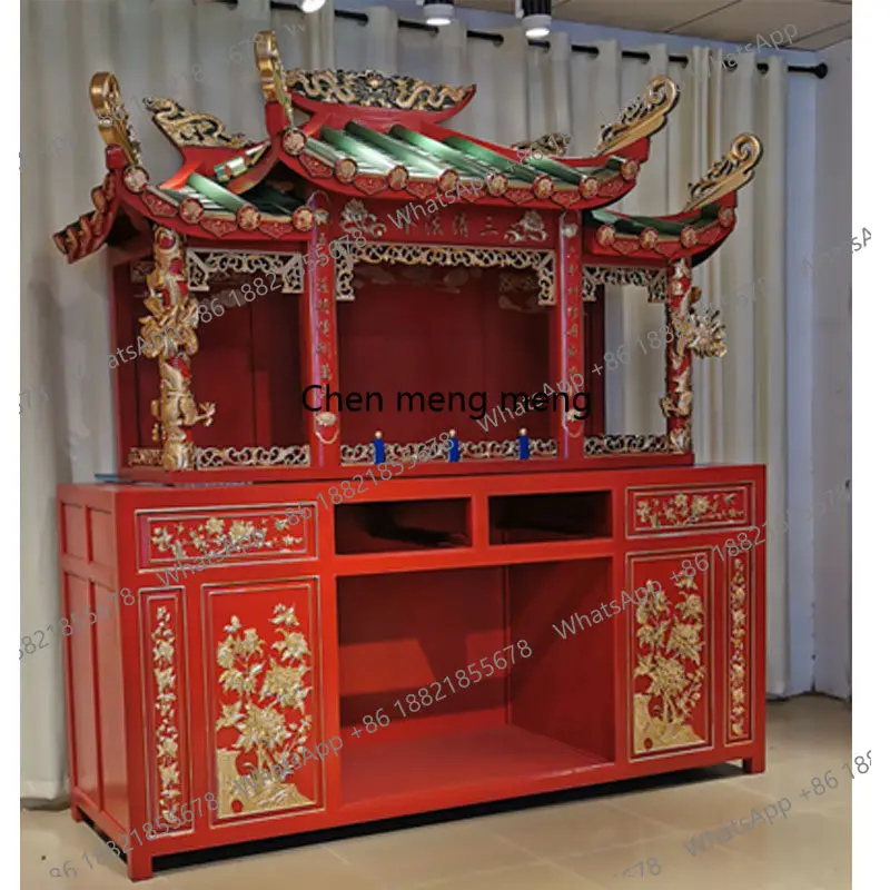 solid wood buddha niche standing cabinet temple ancestral hall shrine altar buddha hall carving
