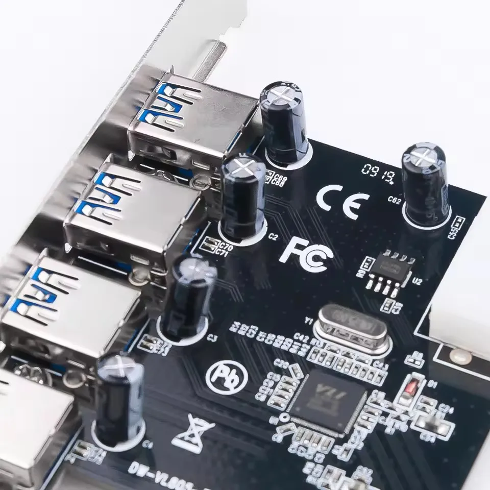 Carte d'extension PCI-E USB 3.0 à 4 ports, adaptateur HUB PCI Express PCIe USB 3.0, contrôleur USB 3.0 à 4 ports USB 3 0 PCI e PCIe Express