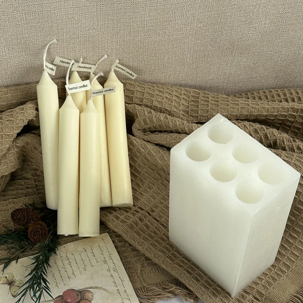 Cylinder Siliocne Candle Mold DIY Scented Candles Dinner Ornament Making Plaster Epoxy Resin Molds Home Decor Handmade Gifts