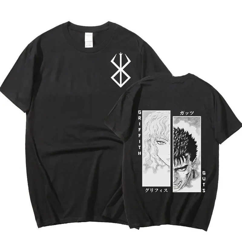 Anime Berserk Tshirt Summer Men Women Cotton Oversized Short Sleeve T Shirt Print T-shirt Tops 2024 Tee Trend Fans Clothes