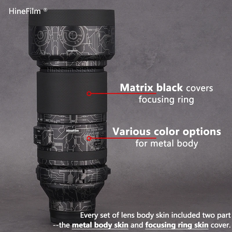 Hinefilm Skin for Tamron 150-500 for Sony Mount Lens Decal Skin Protector for Tamron 150-500mm f/5-6.7 Di III VC VXD Sticker