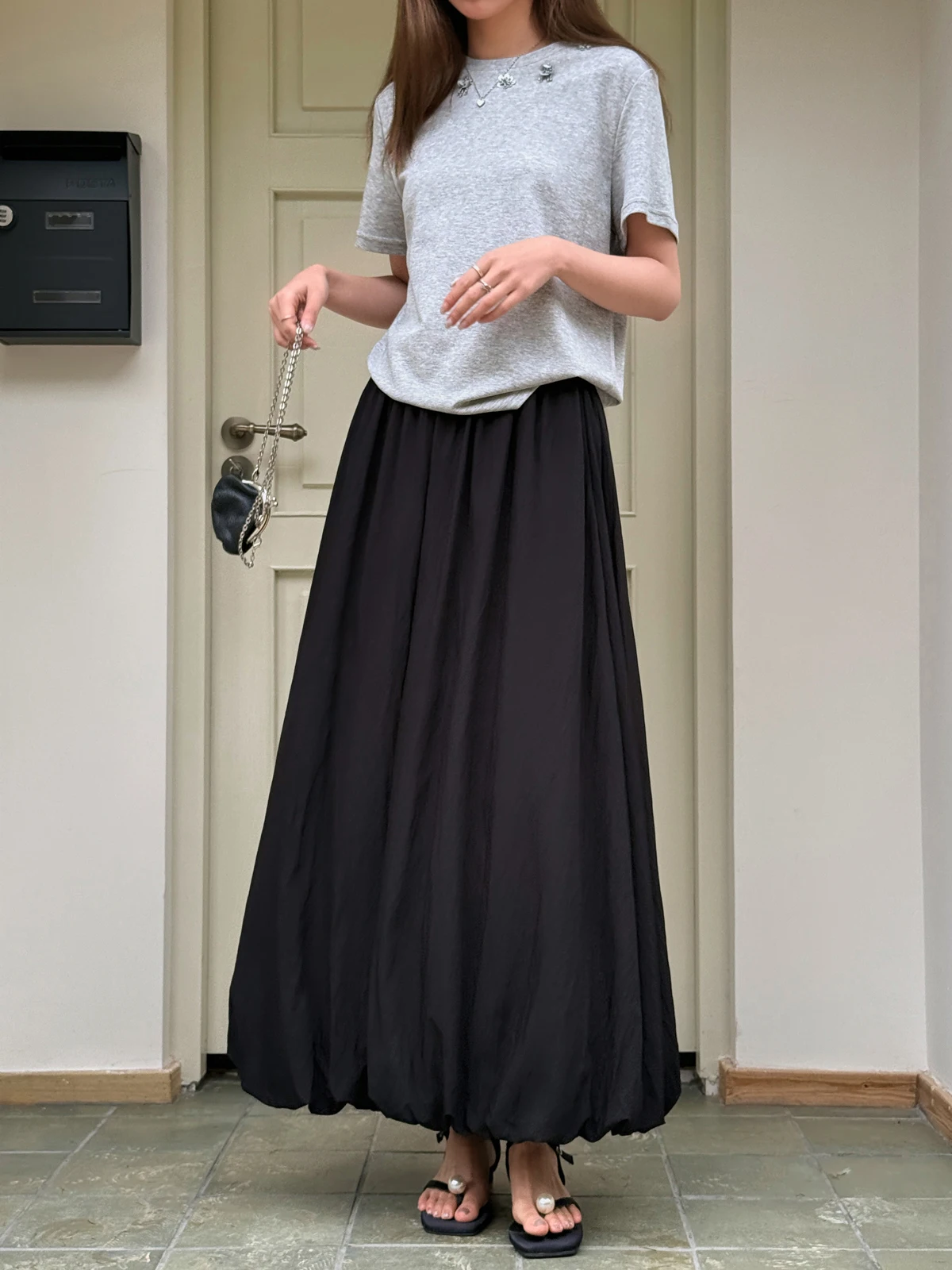 

LILI EDIT Retro Casual Bloomer Skirt Women's Summer Small Size Versatile A-Line Skirt High Waist Polyester Regenerated Cellul...