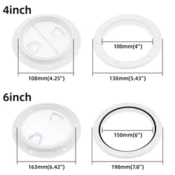 4 6 Inch Round Deck Plate Marine Access Boat Inspection Hatch Cover Plate Cut Out ABS Plastic Clear Boat Deck Hatch custom