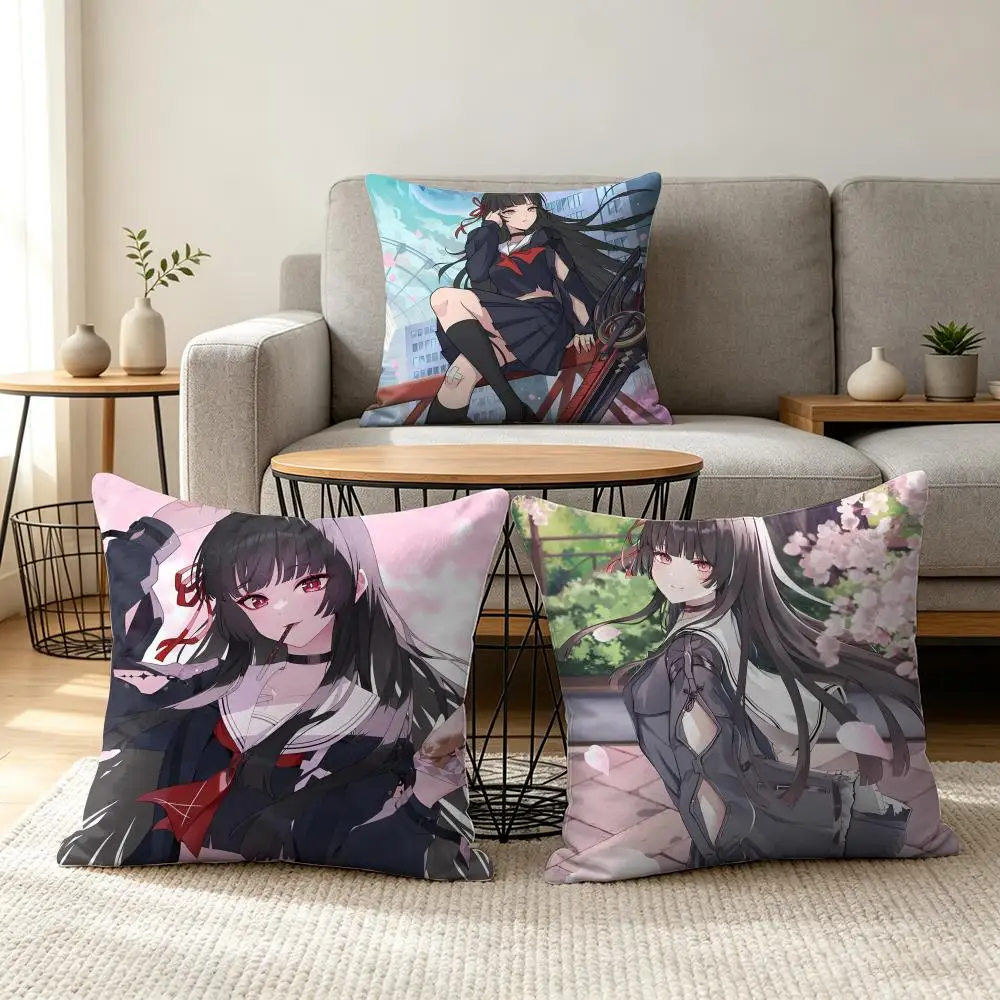 Kuchiba Chisa Wuthering Waves Cushion Cover Soft Short Plush Pillow Cover Smooth Cozy Texture Aesthetic Cushion Case Home Decor
