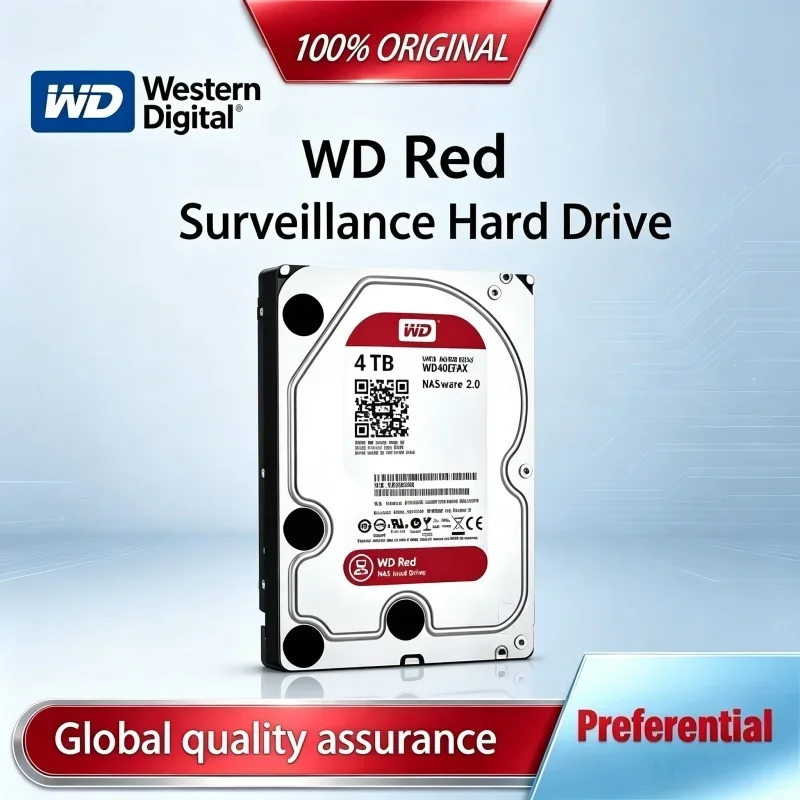 Western Digital WD Red 4TB 2TB 3TB Red NAS Hard Disk Drive 3.5" 6TB Internal Hard Drive 5400RPM SATA 6Gb/s 64MB Cache ForDesktop