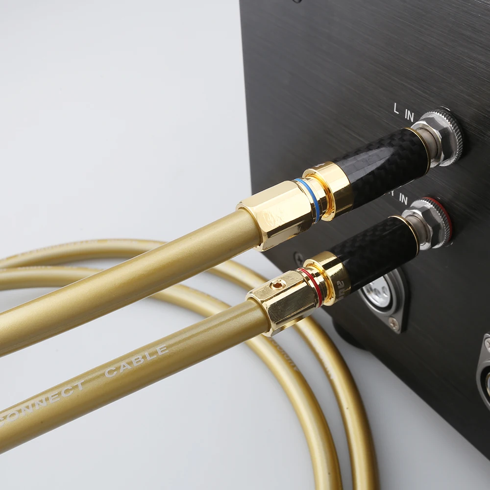 Hoge Kwaliteit Paar HI Fi RCA Kabel Hifi Audiocrast A70 Met Koolstofvezel RCA Plug Kabel Hetzelfde Als Cardas Hexlink Gouden 5-C Kabel