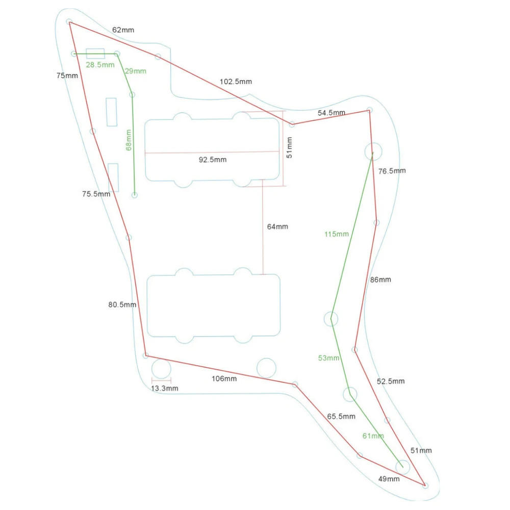 Pleroo Custom Guitar Parts - For US Standard Jazzmaster Style Guitar Pickguard Scratch Plate Replacement Electric Guitar
