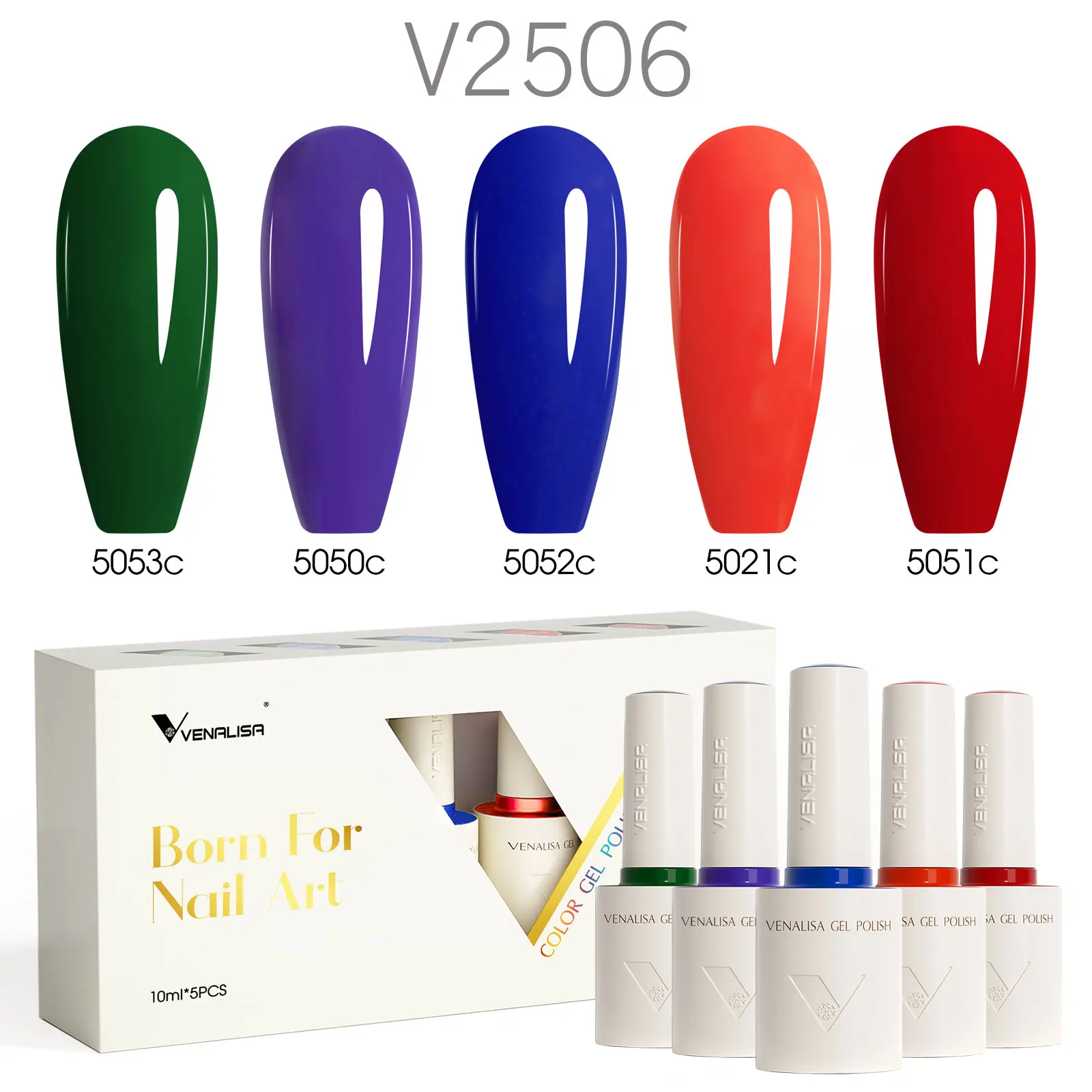 2/3/5pcs Venalisa 10ml Gel Kit Color Nail Gel Polish With Nail Tips Set Hema/TPO Free Diamond Top Soak Off UV LED Nail Gel