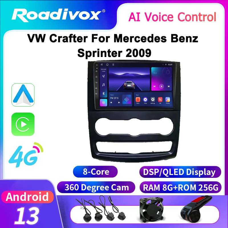 Android Car Radio Multimedia player for VW Crafter For Mercedes Benz Sprinter 2009 GPS Navigation Stereo Screen Video Tape