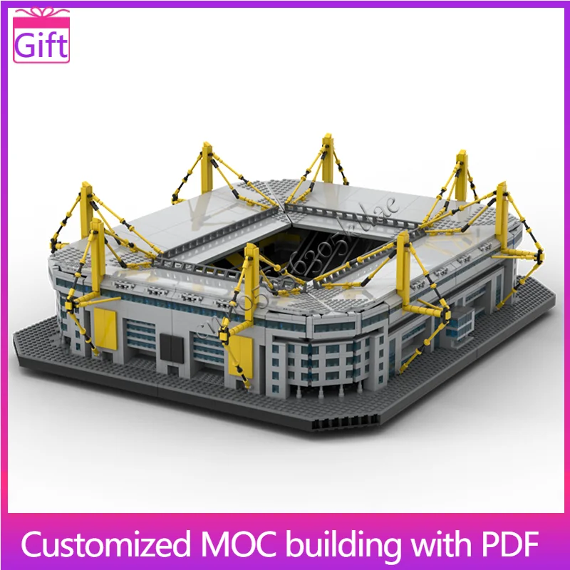 

6589, детали MOC, стадион, модульный архитектурный строительный блок, городской пейзаж, кирпичи, модель игрушки, изысканный детский подарок на день рождения