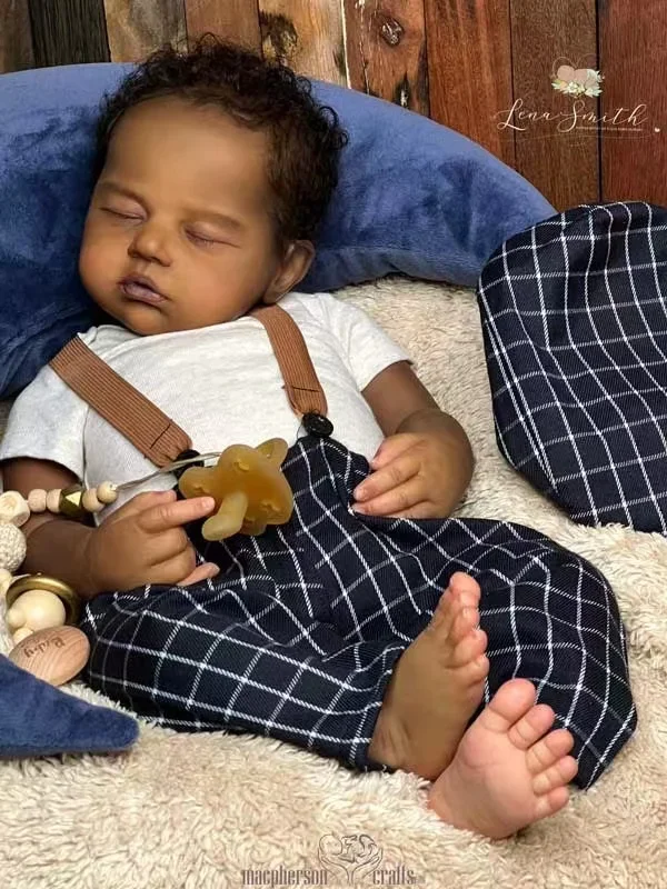 

ЭКСКЛЮЗИВНАЯ ПРЕДЛОЖЕНИЕ Черный цвет лица 22 дюйма Zain Reborn Doll Baby Competed Окрашенная, собранная, Nicely