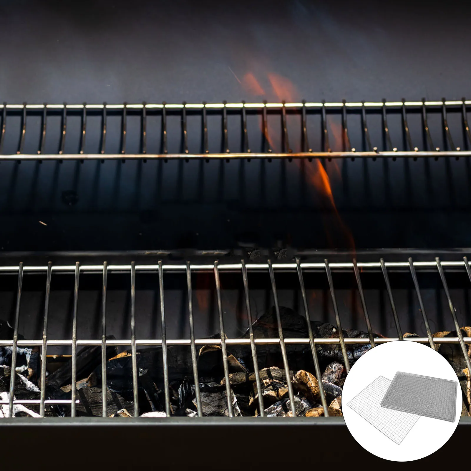 

10pcs Barbecue Grill Mesh Stainless Steel Rectangle Rack For Outdoor Cooking Nonstick Heat Resistant Bbq Grill Net For Camping