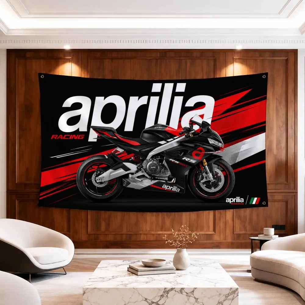 F1 Team Aprilia Racing Flags Modern Fabric Banner Pennants Apt Living Room Photo Corner Wall Ornament Deco