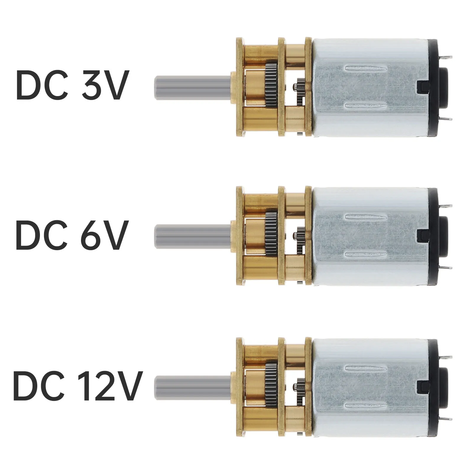 N20 Mikro-Getriebemotor, 3 V, 6 V, 12 V, 30–1000 U/min, Drehmoment-Geschwindigkeitsreduzierungsmotor mit Metallgetriebe für Smart Lock/RC-Auto/Robotermodell