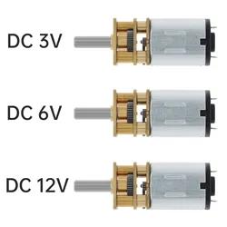 N20 Micro Gear Motor 3V 6V 12V 30-1000RPM High Torque Speed Reduction Motor with Metal Gearbox for Smart Lock/RC Car/Robot Model