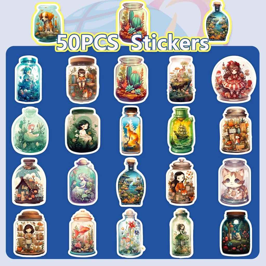 50 قطعة زجاجات الحلم والتمنيات من كل شيء في ملصقات زجاجة لعلبة الهاتف شارات للأطفال هدية متجر ملصقات BulingBuling