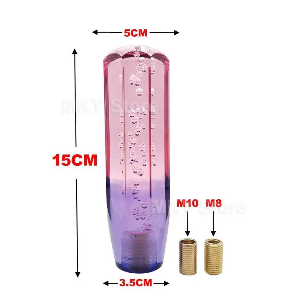 Naxilai Colored Acrylic bybble Rod Plastic Rod Multicolour Shifter Automatic Shift Knob Stick Manal Gear Lever Handle