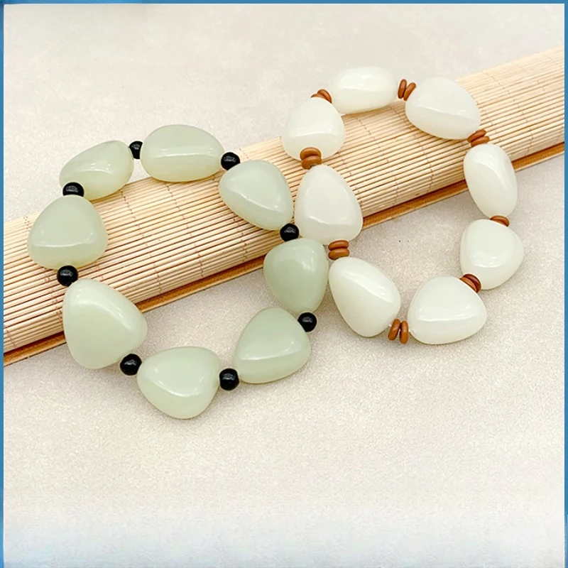 Afghan jade  free-form shape bracelet with bead string men's jade bracelet women's jewelry natural stone jade beads Random type
