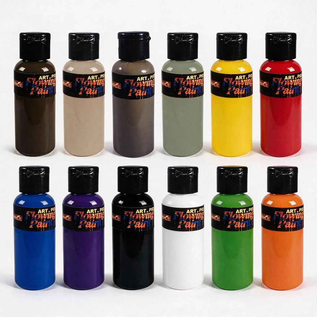 Acrylic Pour Paint - 12 Bottles 50ml Acrylic Fluid Pour