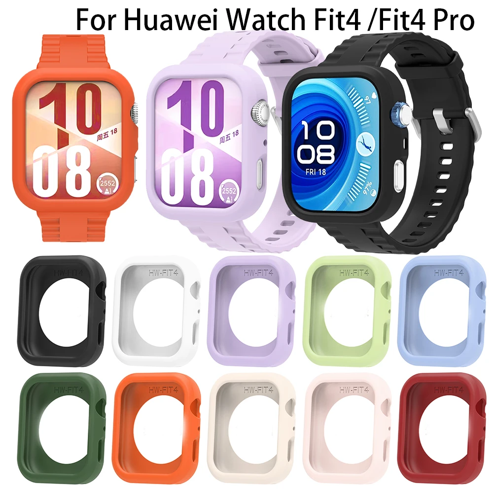 Silicone Protective Case Cover Shell For Huawei Watch Fit 4 Pro Case Screen Protective for huawei fit4 Frame Sport Accessories