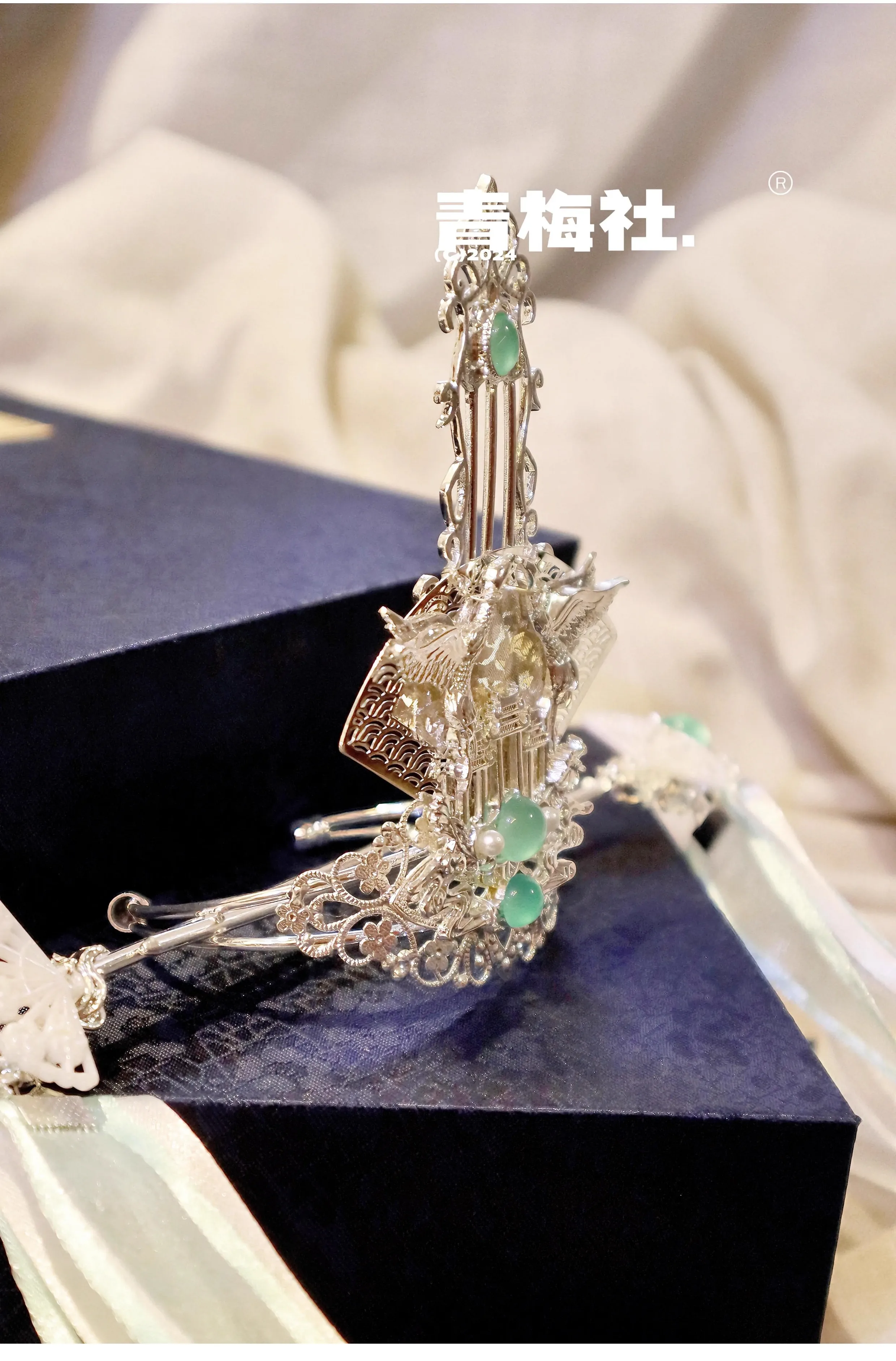 ในสต็อกอะนิเมะ Tian Guan Ci Fu มังงะรุ่น Shi Qingxuan คอสเพลย์ Headwear ผู้หญิง Ver ผมมงกุฎหมวกริบบิ้น Headdress