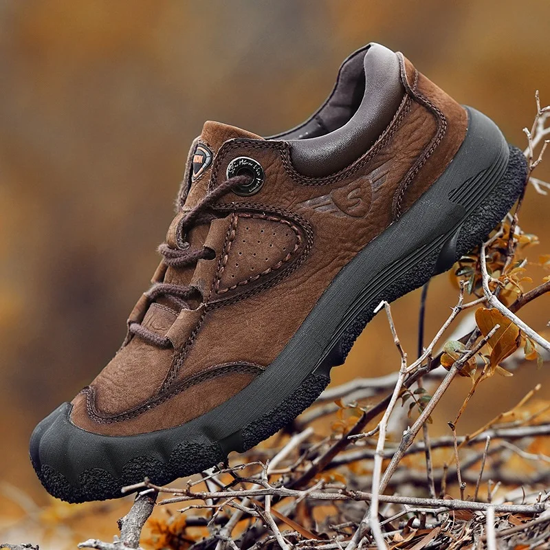 

Новая уличная походная обувь, мужские спортивные кроссовки из натуральной кожи, мужская повседневная обувь для путешествий, прогулочная мужская обувь для скалолазания