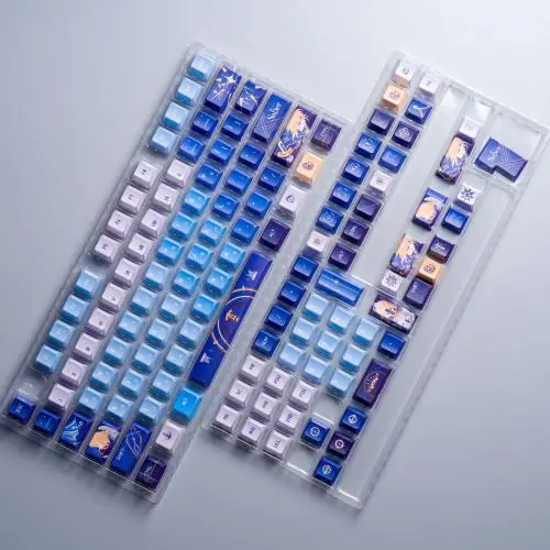 120+ Keys Fate Saber Ahoge Keycaps Anime PBT DYE-Sub Cherry Folding Key Cap for Mechanical Keyboards Made68 Mad68 Wooting60