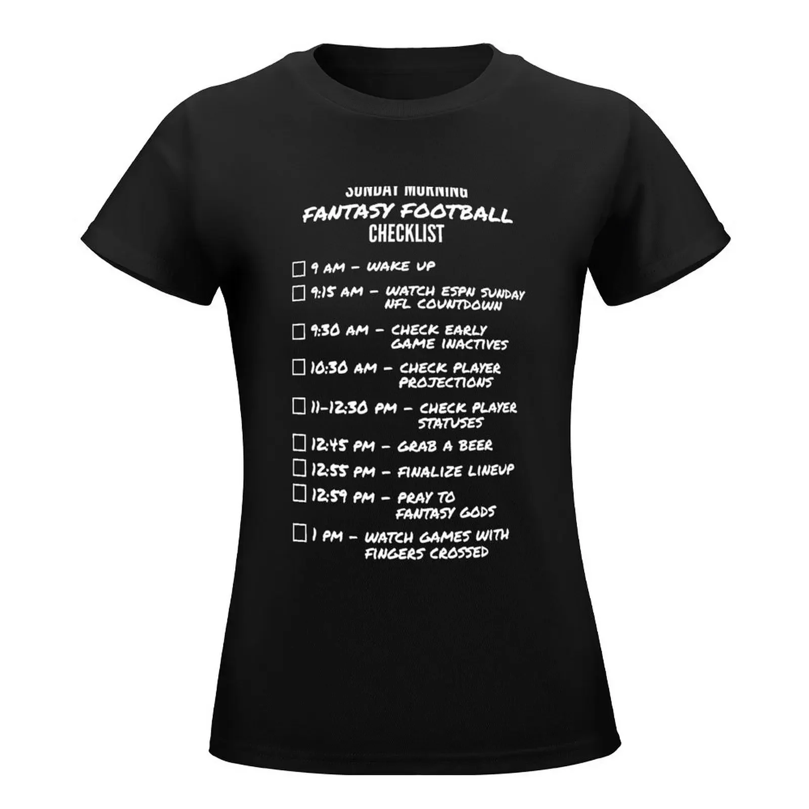 Fantasy Football Checklist T-Shirt funny aesthetic clothes kawaii clothes anime clothes t shirt for Women