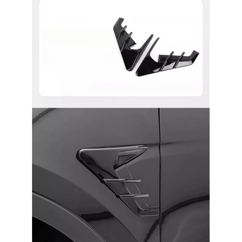 Car Exterior Mod Parts Thunder Style Fender Side Camera Protector Cover Side Emblem Decor Trim For Model 3 Model Y