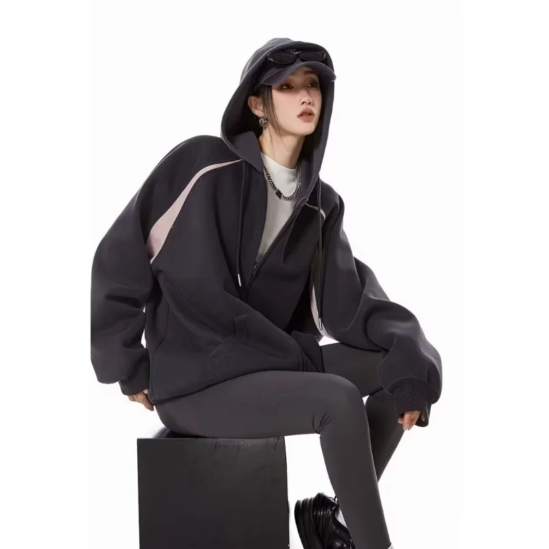 Women Clothes Hoodie 2025 Autumn Winter Thick Hoddies Women Streetwear Loose Casual