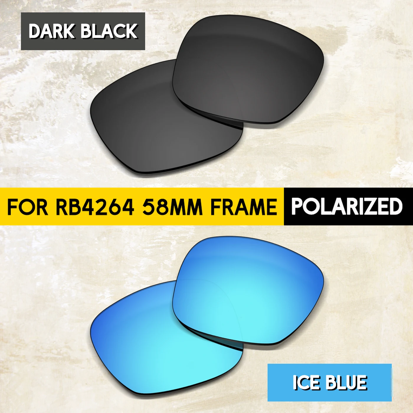 2 pairs POLARIZED Replacement Lenses for RB4264 58mm Sunglasses - Multi Colors