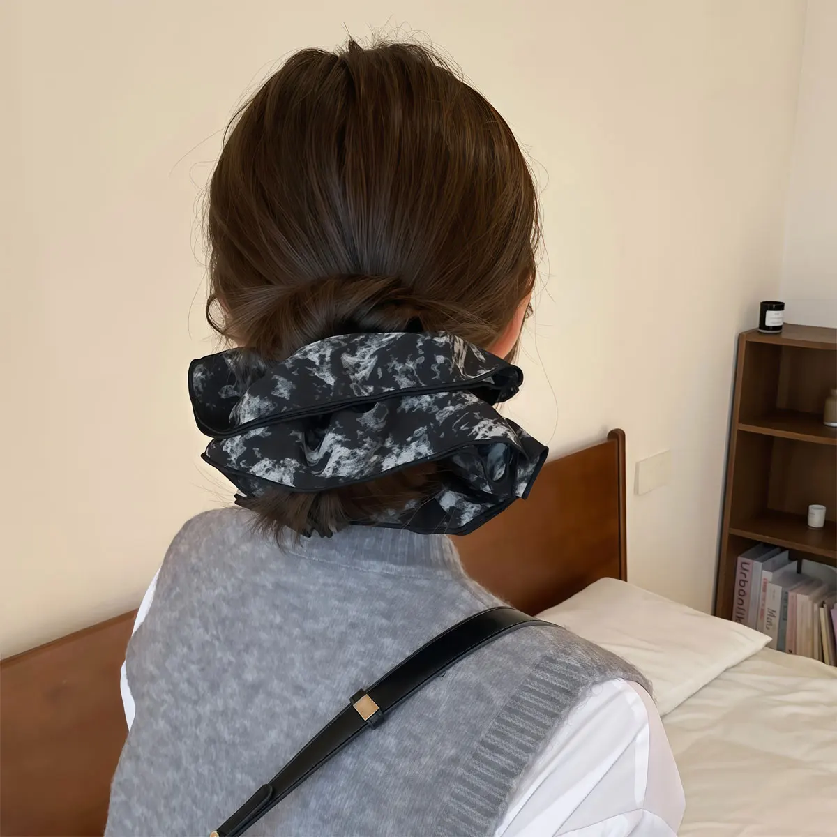 2PCS  2026 New Model High-Class Satin Ink Painting Braided Hairband for Updo Headband for Ponytail Elegant Headpiece