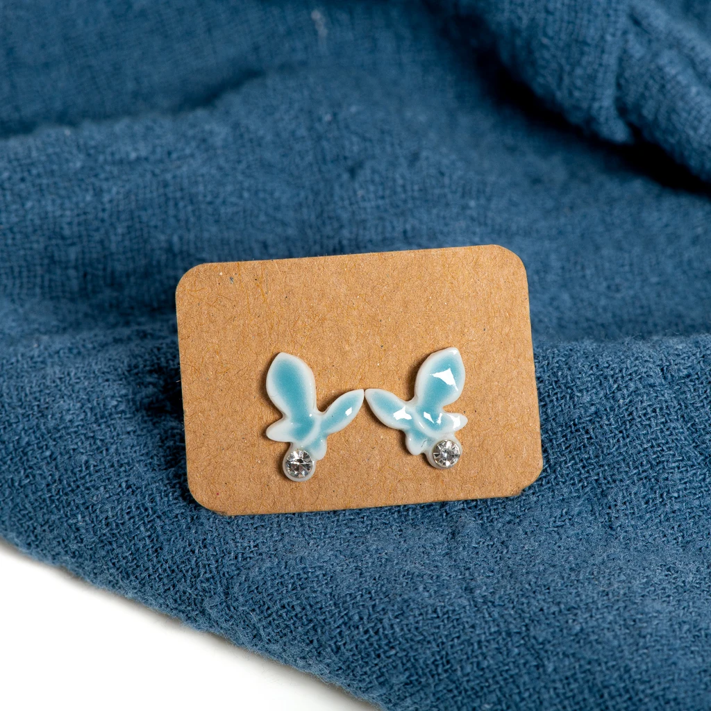 Butterfly Zircon Stud Earrings for Women Elegant Sparkly Clay Jewelry Lightweight Gift for Girls Teens Daily Accessories S001213