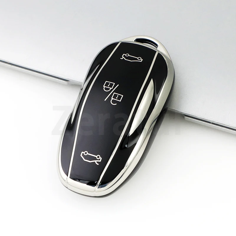 Dla Tesla Model X S 3 Y Miękki pokrowiec na kluczyk samochodowy TPU Fob Auto Shell Fob Card Bag Holder Keyless Protector Akcesoria