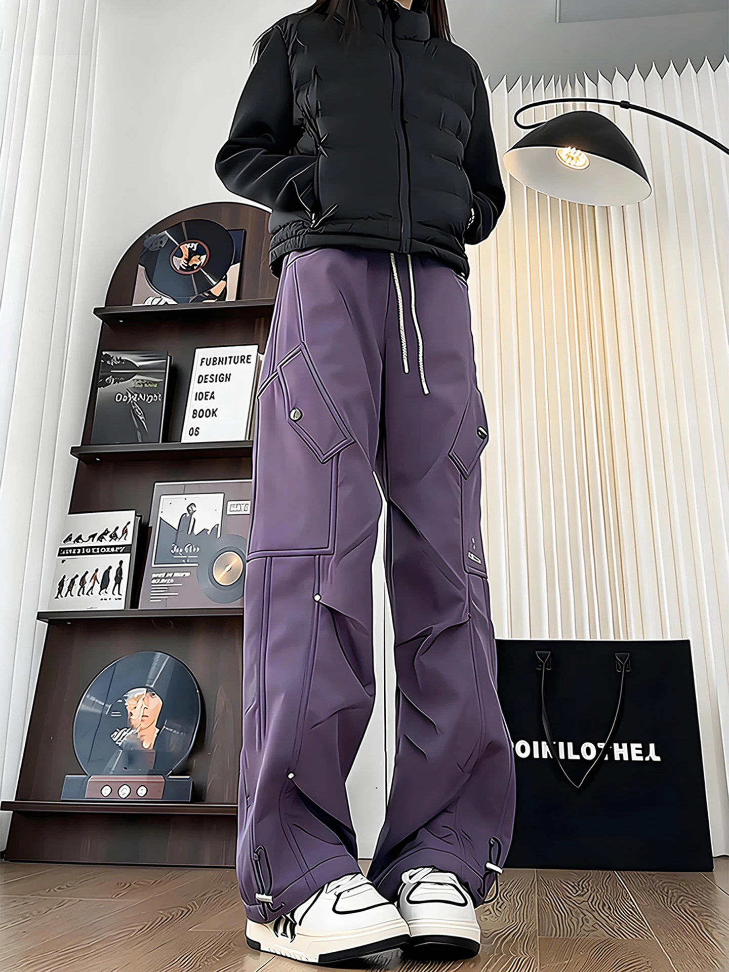 

Thiened Fce Winter Outdoor Hiking Skiing Pants American Sle Tee-Proof Straight Leg Pants for Men Casual Trousers