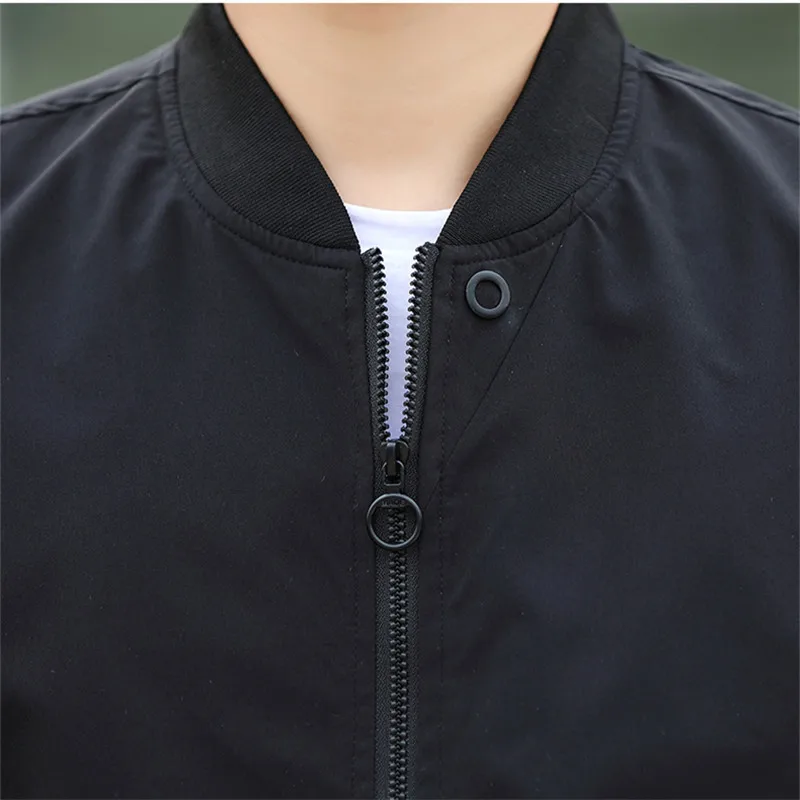 New Autumn Bomber Baseball Jacket Men Fashion Slim Fit Coat Streetwear Solid Color Male Outwear Zipper Casual Jackets Brand Tops