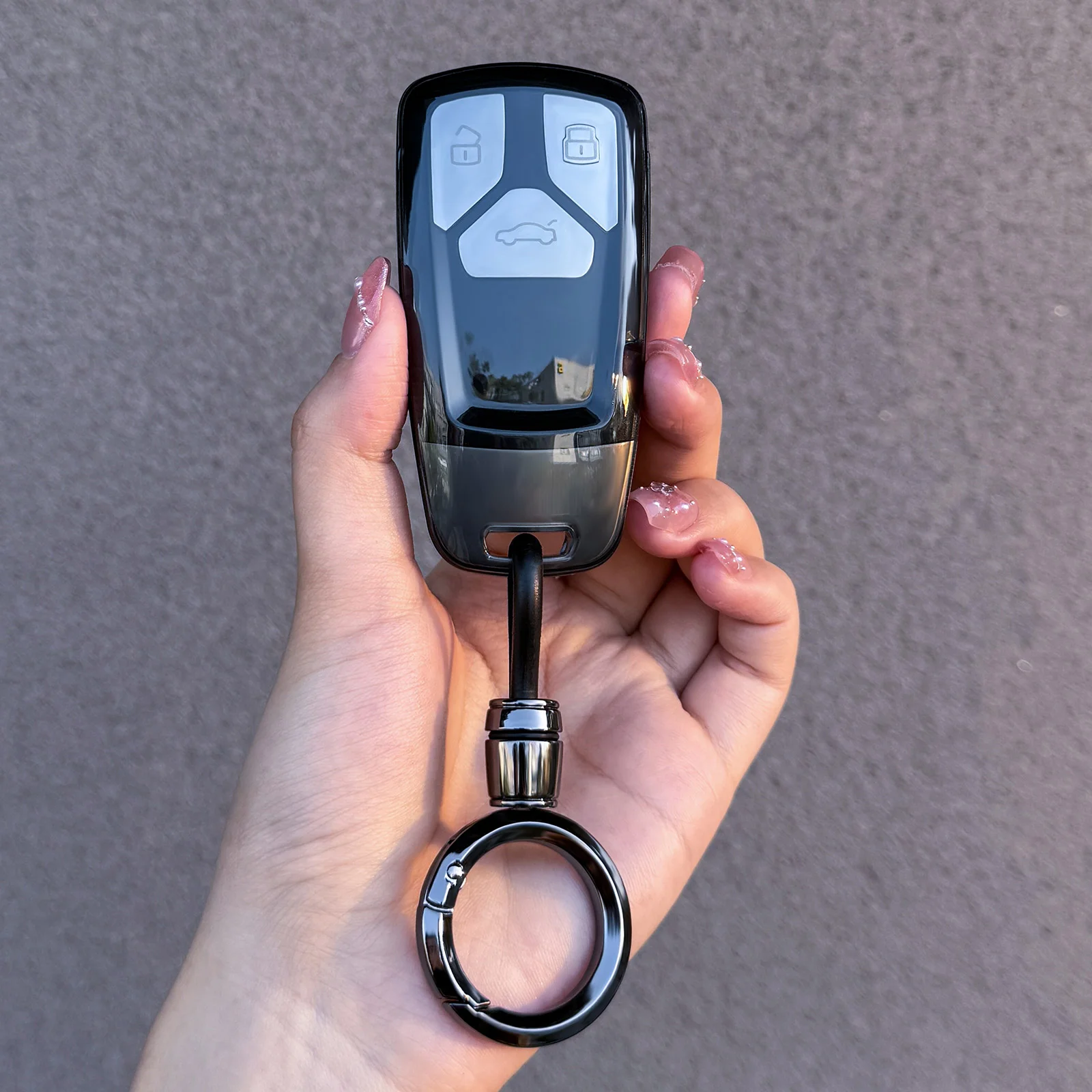 

Хорошее качество, прозрачный чехол для Audi A4 B9 A5 A6 8S 8W Q5 Q7 4m S4 S5 S7, чехол для дистанционного ключа автомобиля, чехол для ключей, брелок, сумка, аксессуары