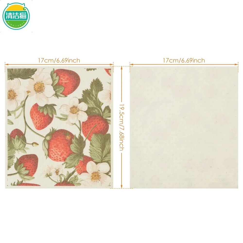 

5Pcs Swedish Dishcloths Highly Absorbent Kitchen Dish Towel Lazy Dishwashing Sponge Cloth No Odor Kitchen Cleaning Supply Wipes