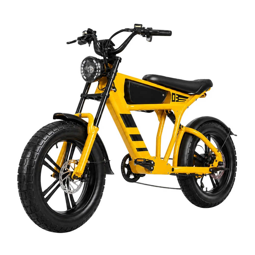 48V 18.2Ah 1000W Fat Tire Electric Bike 20x4.0 E Bike for Adults 25km/h Max Speed 60km Electric Range Hydraulic Disc Brakes Aluminum Alloy Frame 120kg Load 15° Gradeability Electric Bicycle Commuter Bike for City Travel Outdoor Riding Leisure Cycling