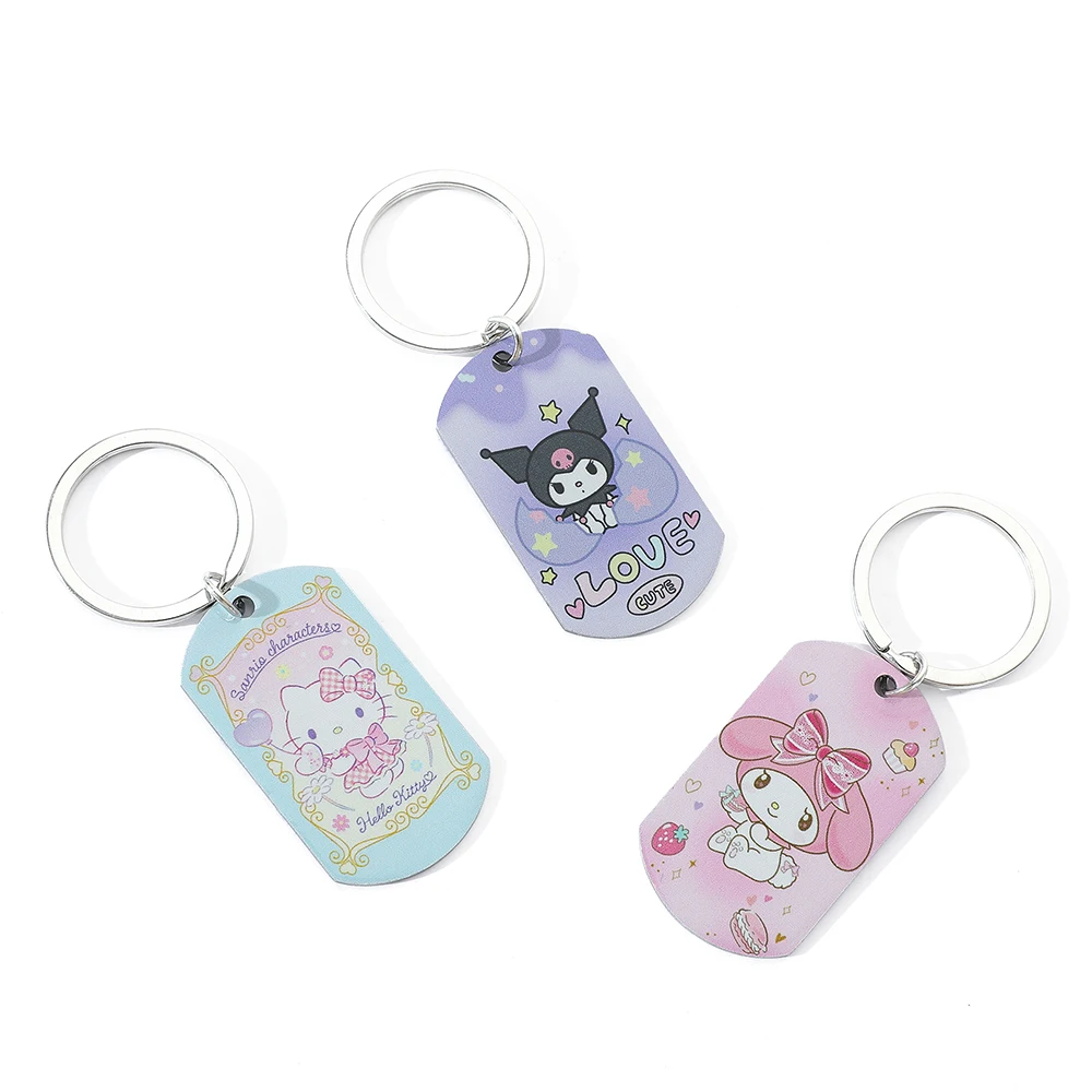 Sanrio Kuromi breloki akcja figurki Anime Cinnamoroll torebka damska wisiorek akcesoria do plecaków brelok ze stali nierdzewnej prezent