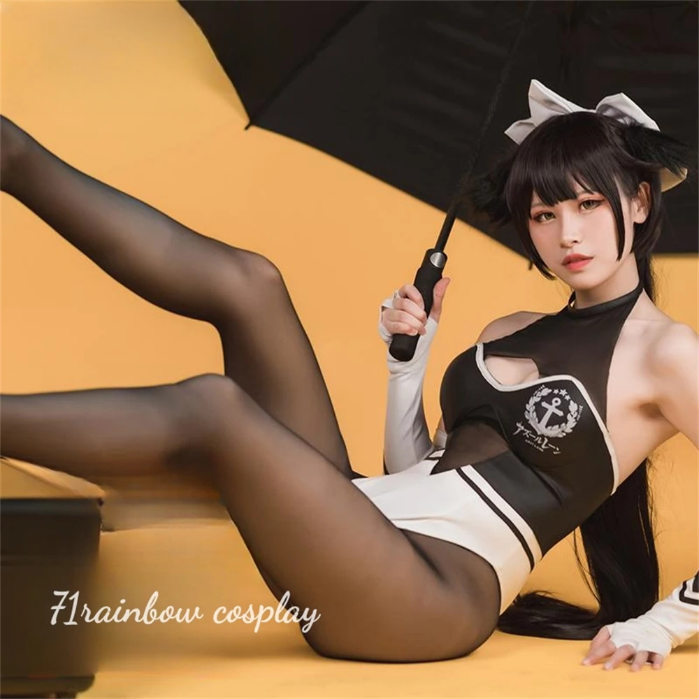 

Azur Lane Racing Suit IJN Takao たかお Cosplay Costume Woman Halloween Roleplay Uniforms Sets Sexy Cosplay