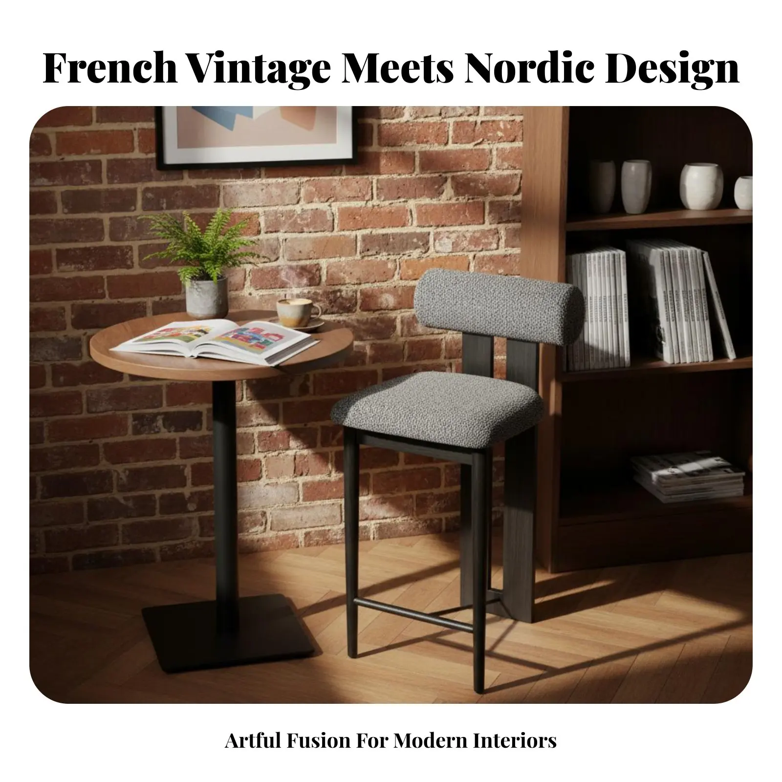 

Мягкий высокий стул с плетеной спинкой в скандинавском стиле, барный стул в ретро-дизайне со встроенной подставкой для ног для кухонного острова