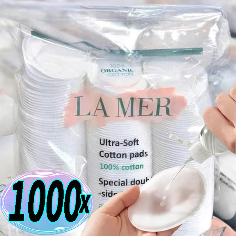 Almofadas removedoras de maquiagem circulares macias e respiráveis, descartáveis, almofadas de algodão de dupla face, não irritantes para limpeza facial diária