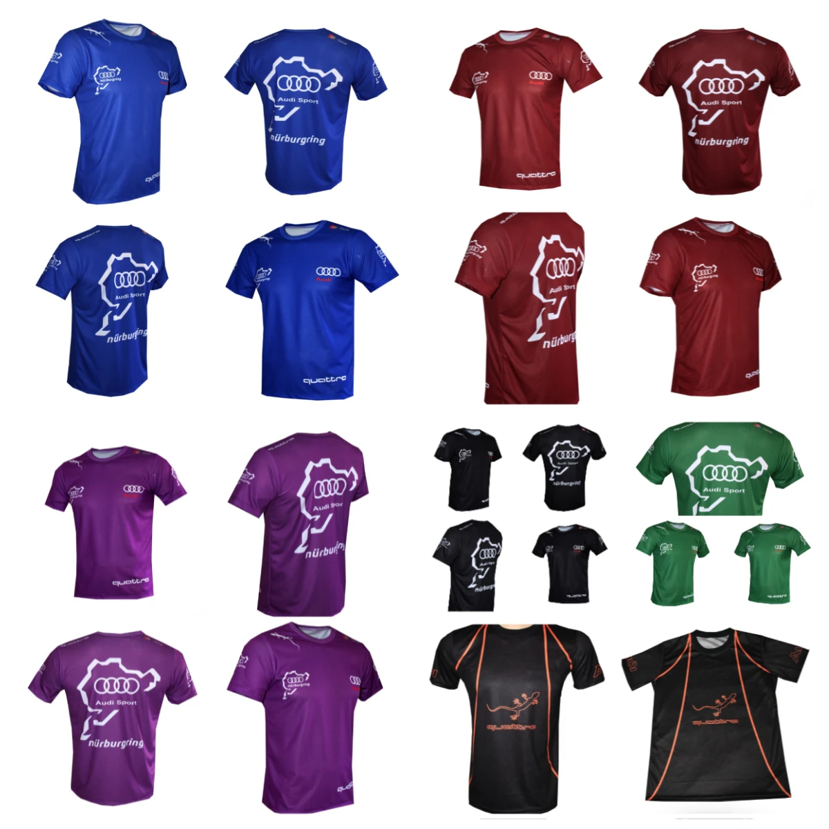 

25. летняя мужская быстросохнущая футболка Audi Nürburgring Track, гоночная одежда, новая мотоциклетная дышащая свободная модная футболка с короткими рукавами
