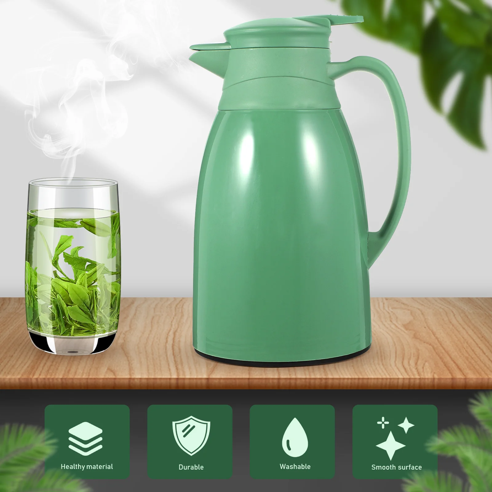 

Insulated Water Bottle 1000ml Vacuum Kettle Large Capacity Hot Water Jug Handle Drink Bottle for Winter Vacuum Insulated Kettle