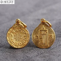 100% 925 Silver Buddhist Klachakra Symbol Amulet Tibetan Nine Direction Eight Symbols Charm