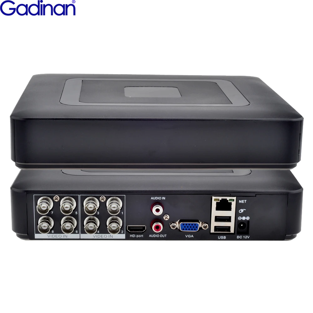 Gadinan 5MP Security CCTV DVR 4CH 8CH AHD/DVR/XVI 5in1 5M-N H.265+/H.264 Hybrid Video Recorder for AHD TVI CVI IP Camera